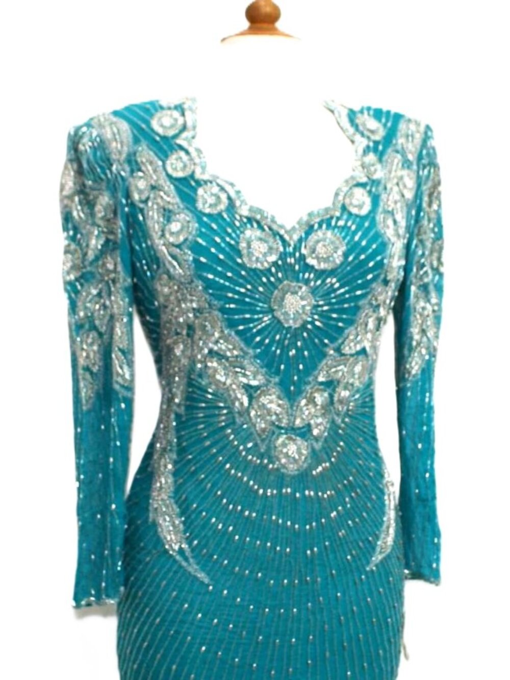 JASDEE VintageDress LongSleeve Bead & Sequins and HandWork On Silk Style 3017